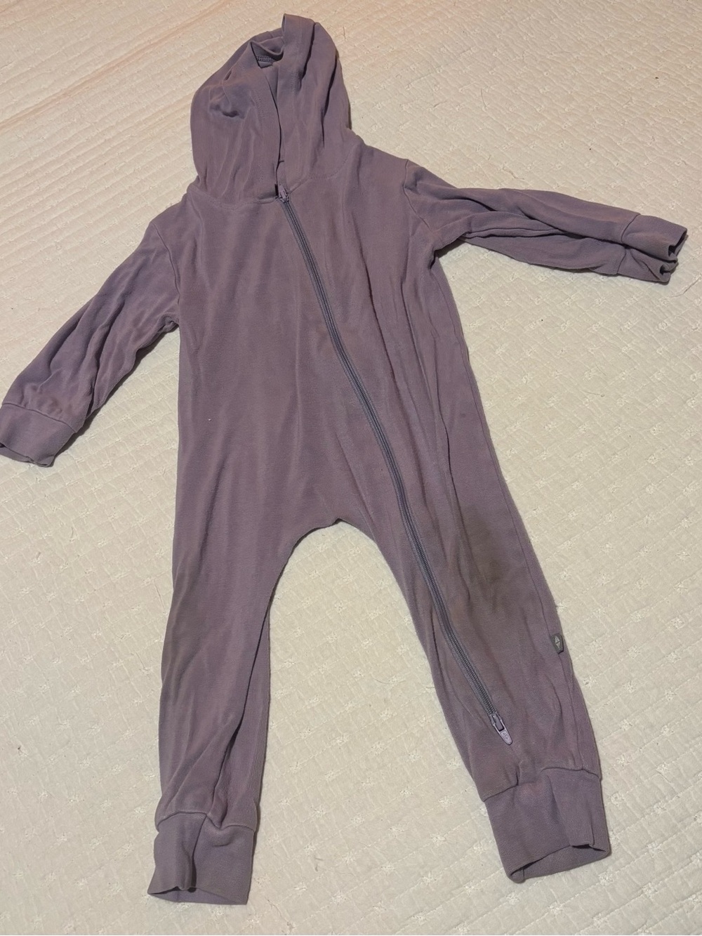 Kids Hooded One-Piece Romper - Purple